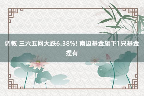 调教 三六五网大跌6.38%! 南边基金旗下1只基金捏有