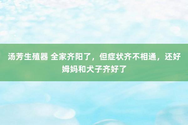 汤芳生殖器 全家齐阳了，但症状齐不相通，还好姆妈和犬子齐好了