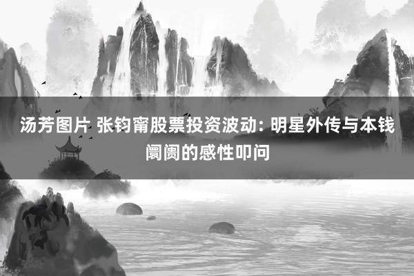 汤芳图片 张钧甯股票投资波动: 明星外传与本钱阛阓的感性叩问
